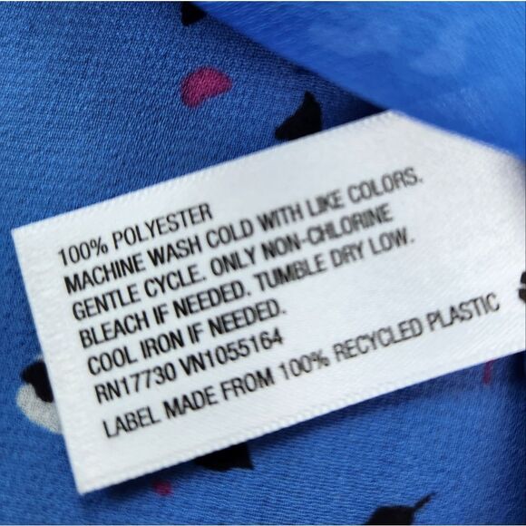 🔸️A New Day Blue Floral Buttoned Front Long Sleeve Top Medium - Picture 8 of 9